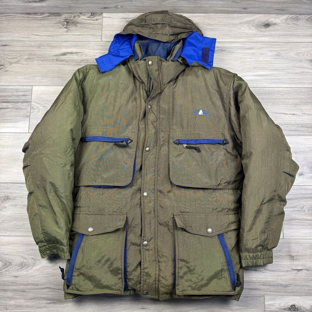 Vintage Sierra Designs Heavy Quilted Puffer‎ Down Jacket Men's Large 80s Green